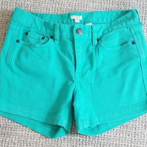 J Crew women's teal 4" shorts